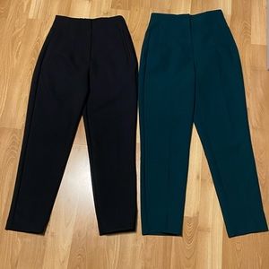Bundle of 2 Zara High Waisted Ankle Pants Black Green